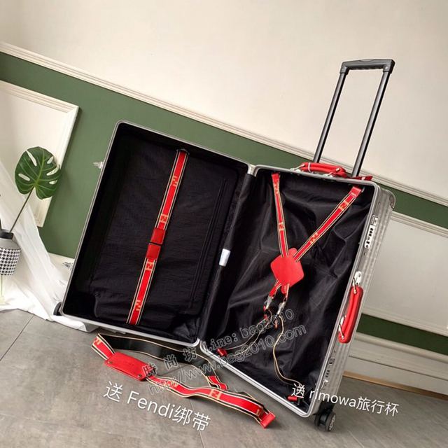 Rimowa拉杆箱 66637 日默瓦拉箱 Fendi x rimowa升級版配色款 滿箱雙F圖案 全鋁鎂合金行李箱xzx1069